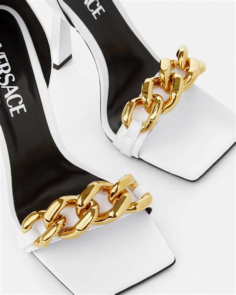 versace sandalye|Versace high heel sandals.